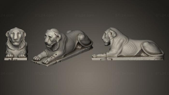 Статуэтки львы тигры сфинксы (Лев_2, STKL_0153) 3D модель для ЧПУ станка